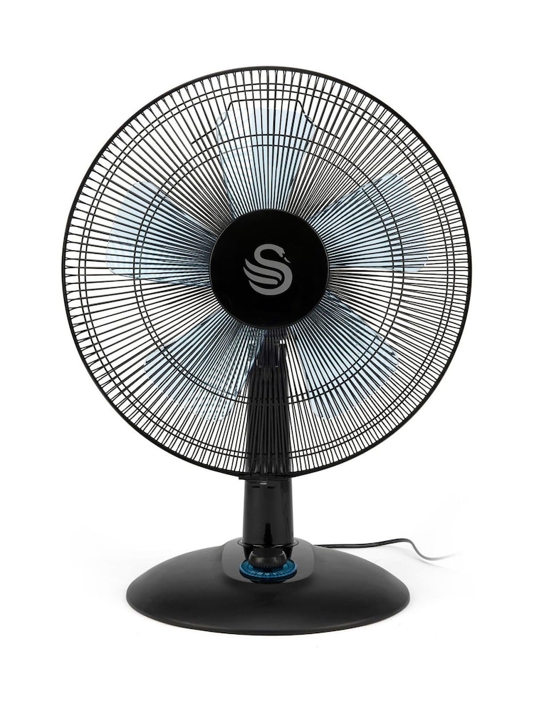 Swan Black 12 Inch Silence Turbo Desk Fan - Image 1 of 6