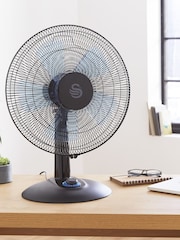 Swan Black 12 Inch Silence Turbo Desk Fan - Image 3 of 6