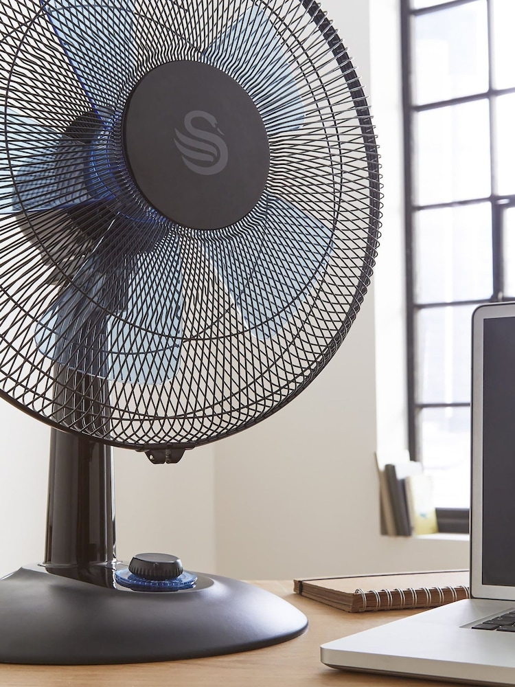 Swan Black 12 Inch Silence Turbo Desk Fan - Image 6 of 6