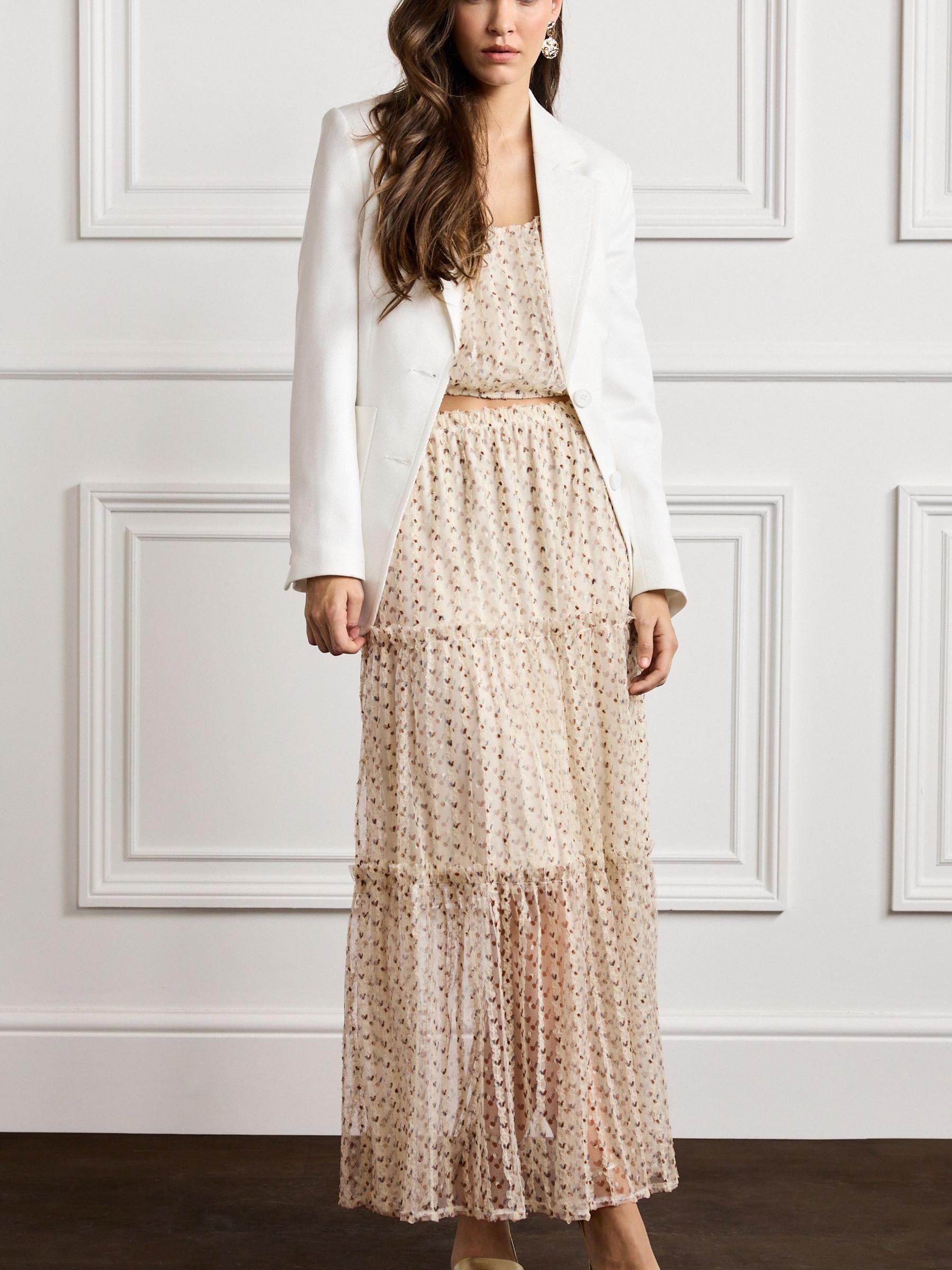 衝撃の激安コスパ・掘り出し物も Tiered Tulle Ruffle Cream Ivory Buy Maxi Next from Skirt スカート