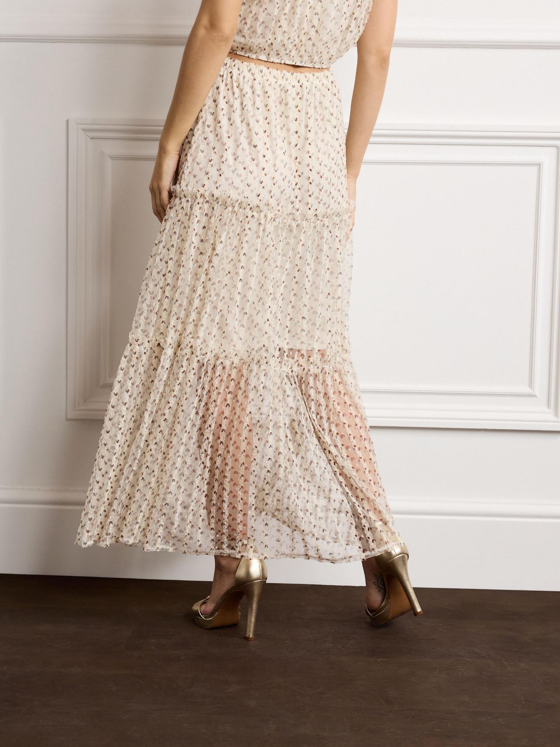 Buy Ivory Cream Ruffle Tulle Tiered Maxi Skirt from Next