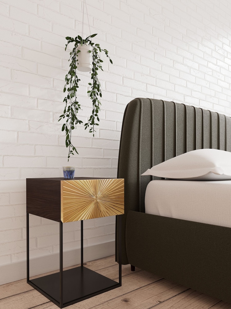 Swoon Brass Ziggy Bedside Table - Image 2 of 7