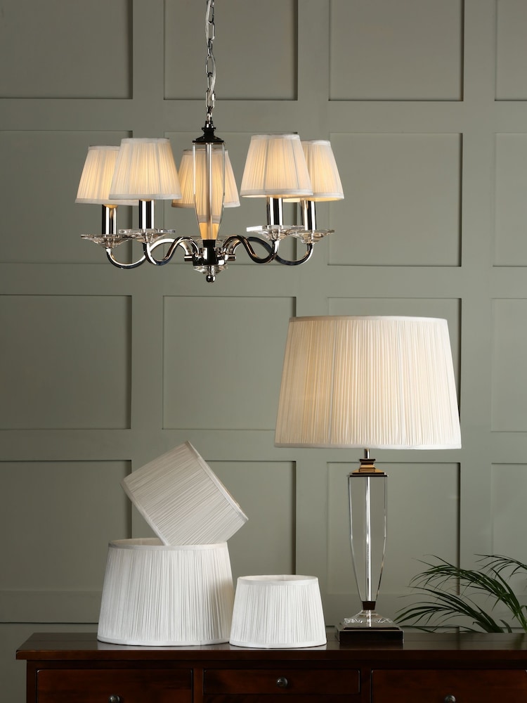 Laura Ashley Cream Hemsley Pleated Silk Empire Easyfit Lamp Shade - Image 1 of 5
