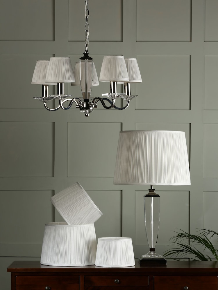 Laura Ashley Cream Hemsley Pleated Silk Empire Easyfit Lamp Shade - Image 2 of 5