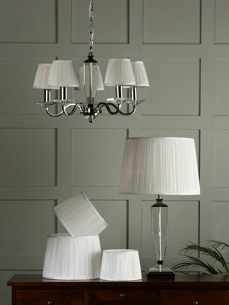 Laura Ashley Cream Hemsley Pleated Silk Empire Easyfit Lamp Shade - Image 2 of 5 Laura Ashley Cream Hemsley Pleated Silk Empire Easyfit Lamp Shade - Image 2 of 5