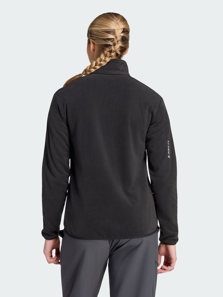 adidas Terrex Black Multi Essentials Full Zip Fleece Jacket - Image 2 of 5 adidas Terrex Black Multi Essentials Full Zip Fleece Jacket - Image 2 of 5