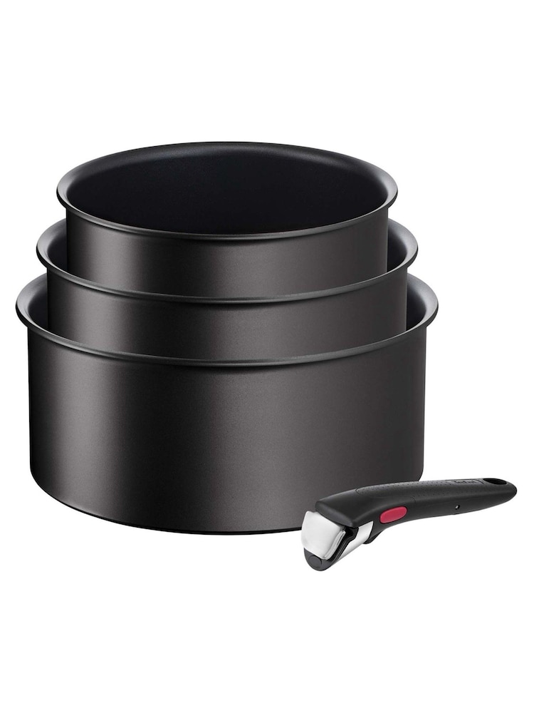 Tefal 3 Piece Grey Ingenio Eco Resist Non-Stick Pan Set - Image 2 of 4