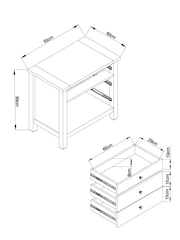 Dove Grey Malvern Paint Effect 3 Drawer Wide Bedside Table - Image 5 of 8