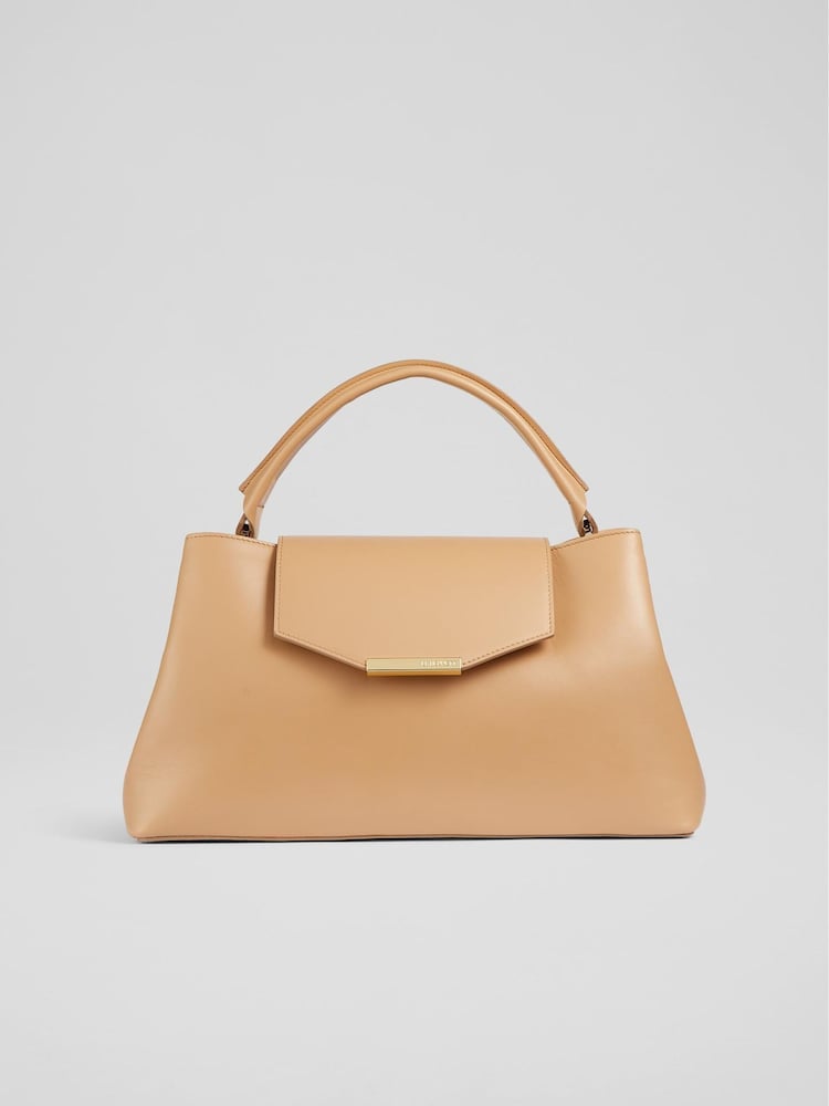 LK Bennett Camel Brown Harbour Leather Trapeze Tote Bag - Image 1 of 4