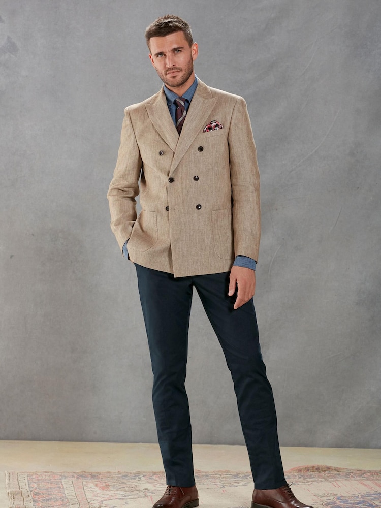Nevtralna srtastim vzorcem - Laneni blazer Signature Leomaster - Slika 2 iz 12 Nevtralna srtastim vzorcem - Laneni blazer Signature Leomaster - Slika 2 iz 12