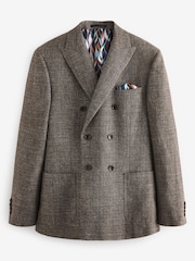 Neutral Signature Double Breasted Angelico Linen Blend Blazer - Image 4 of 7