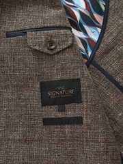 Neutral Signature Double Breasted Angelico Linen Blend Blazer - Image 6 of 7