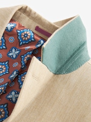Stone Tailored Fit Linen Blend Suit Jacket - Image 10 of 12