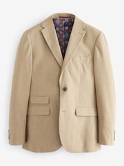 Stone Tailored Fit Linen Blend Suit Jacket - Image 7 of 12