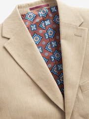 Stone Tailored Fit Linen Blend Suit Jacket - Image 8 of 12