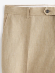 Stone Tailored Fit Linen Blend Suit: Trousers - Image 6 of 8