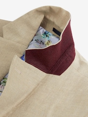 Stein/Natur - Signature Nova Fides Anzugjacke aus italienischem Leinen - Bild 6 von 7