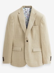 Stein/Natur - Signature Nova Fides Anzugjacke aus italienischem Leinen - Bild 2 von 7