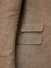 Olive Green Signature Leomaster Italian Linen Slim Fit Suit Jacket - Image 6 of 13