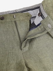 Green Signature Italian Linen Slim Fit Suit: Trousers - Image 7 of 9