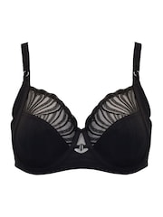 Pour Moi Black Balcony Olivia Embroidery Bra - Image 3 of 4