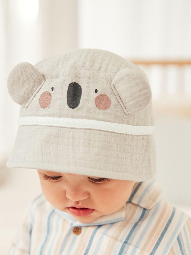 Grey Character Baby Bucket Hat (0mths-2yrs) - Image 1 of 4