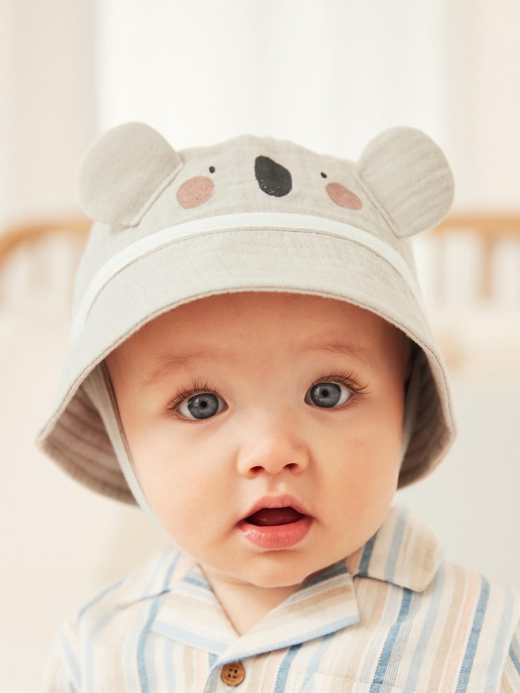 Grey Character Baby Bucket Hat (0mths-2yrs) - Image 2 of 4