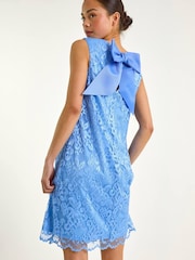 Roman Blue Petite Bow Back Lace Shift Dress - Image 1 of 5