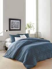 DKNY Blue Chenille Stripe Duvet Cover - Image 1 of 3