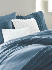DKNY Blue Chenille Stripe Duvet Cover - Image 2 of 3
