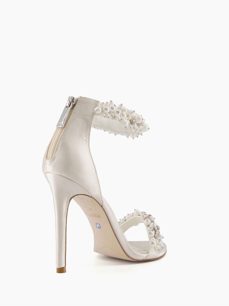 Dune London Natural Marriage Beaded Ankle Trim Sandals - Image 3 of 6