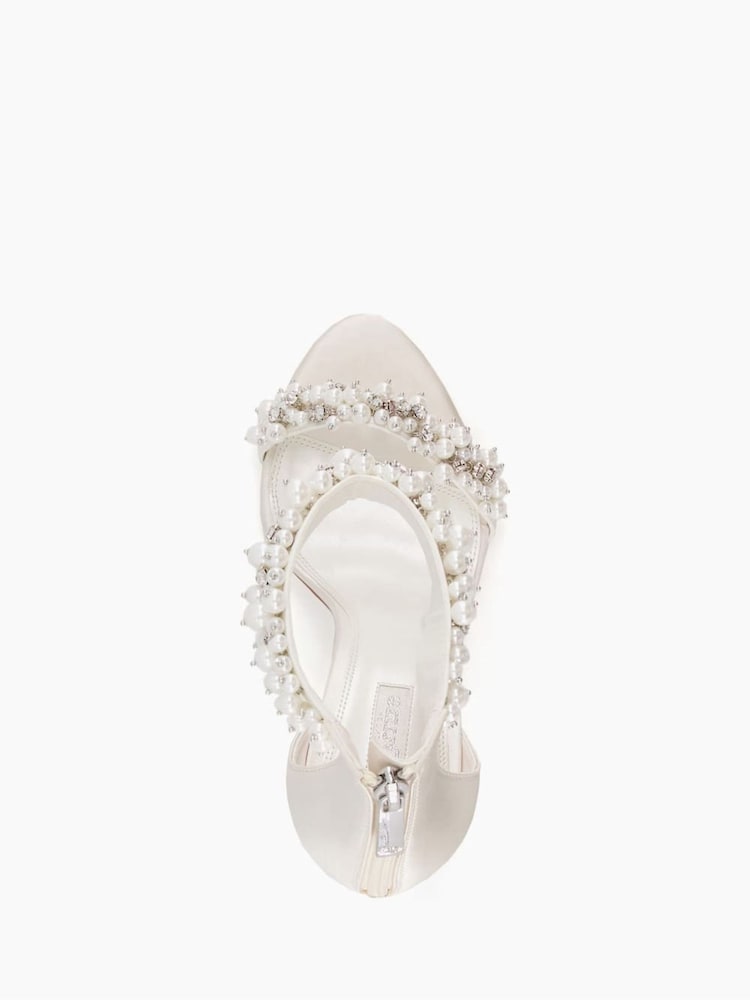 Dune London Natural Marriage Beaded Ankle Trim Sandals - Image 4 of 6