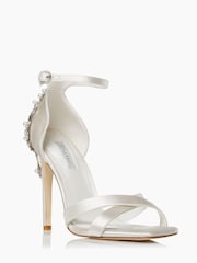 Dune London Natural Maridel Embellished Cross Strap Wedding Sandals - Image 2 of 5