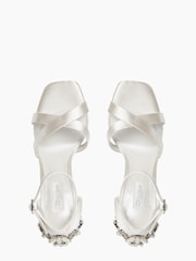 Dune London Natural Maridel Embellished Cross Strap Wedding Sandals - Image 3 of 5