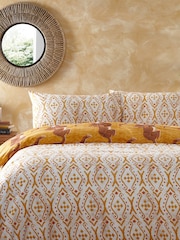 furn. Yellow Tibetan Tiger Duvet Cover and Pillowcase Set - Image 3 of 5