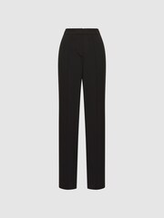 Reiss Black Theo Wide Wide Leg Side Stripe Trousers - Image 2 of 5