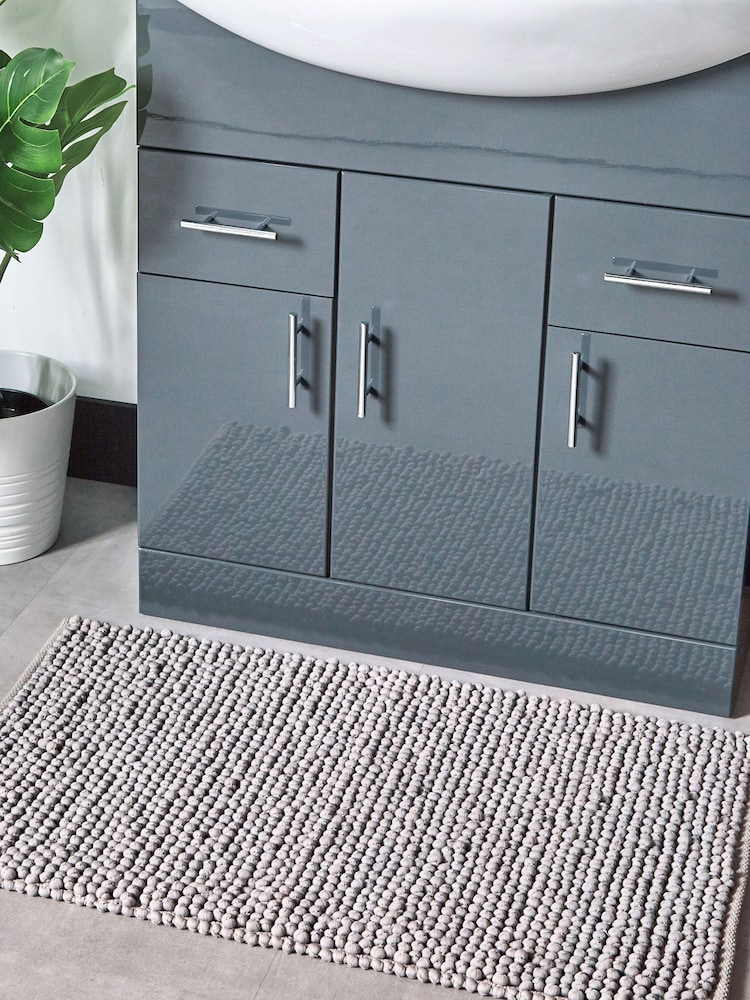 furn. Grey Bobble Bath Mat - Image 1 of 3