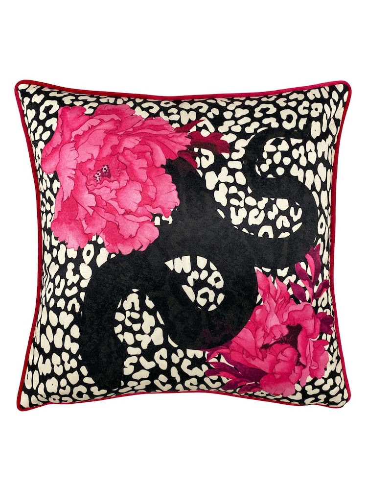 furn. Black Serpentine Cushion - Image 1 of 4