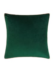 Riva Paoletti Emerald Green/Blush Pink 55 x 55cm Meridian Velvet Cushion - Image 3 of 5