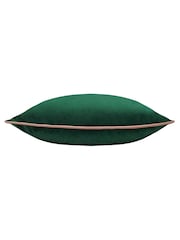 Riva Paoletti Emerald Green/Blush Pink 55 x 55cm Meridian Velvet Cushion - Image 4 of 5
