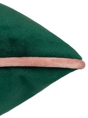 Riva Paoletti Emerald Green/Blush Pink 55 x 55cm Meridian Velvet Cushion - Image 5 of 5