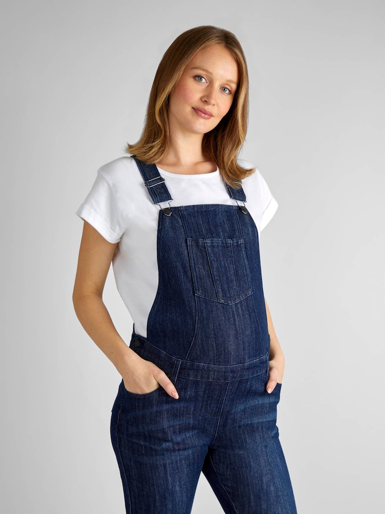 JoJo Maman Bébé Indigo Blue Denim Dungarees - Image 3 of 4