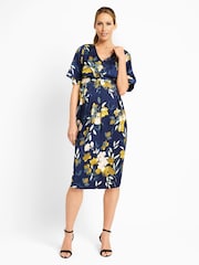 JoJo Maman Bébé Navy Oriental Print Maternity & Nursing Dress - Image 1 of 5