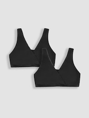 JoJo Maman Bébé Black 2-Pack Maternity & Nursing Sleep Bras - Image 1 of 5