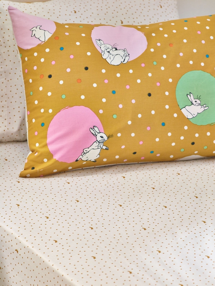 Peter Rabbit™ Ochre Yellow Dotty Playful Printed Fitted Sheet - Image 1 of 1