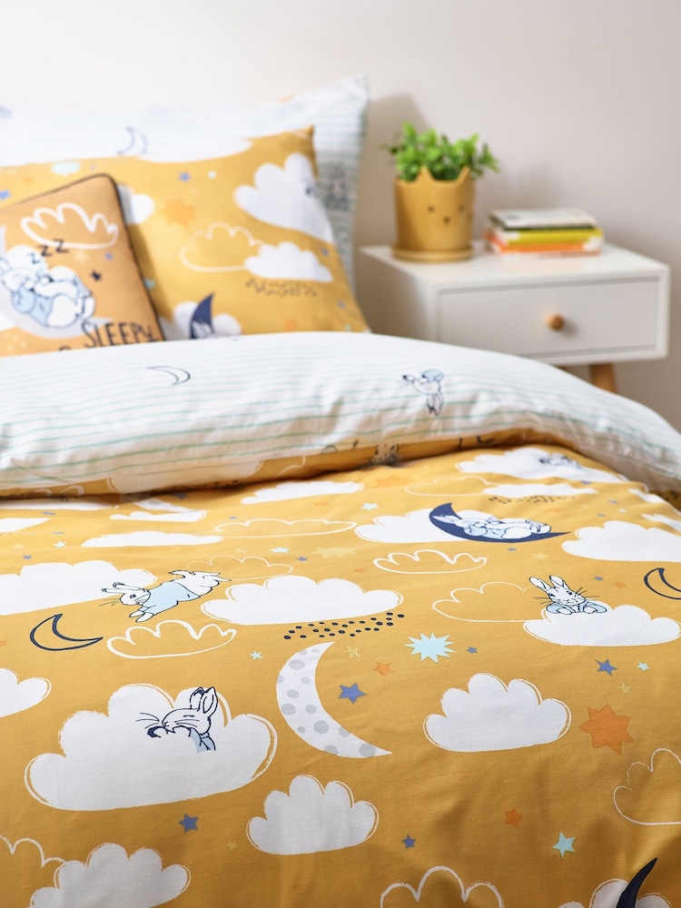 Peter Rabbit™ Ochre Yellow Sleepy Head Timeless Printed Duvet Cover and Pillowcase Set - Image 5 of 6