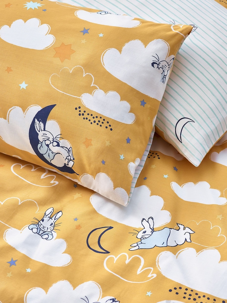 Peter Rabbit™ Ochre Yellow Sleepy Head Timeless Printed Duvet Cover and Pillowcase Set - Image 6 of 6