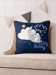Peter Rabbit™ Blue Sleepy Head Timeless Cushion - Image 1 of 6