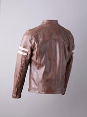 Lakeland Leather Brown Charlie Leather Biker Jacket - Image 4 of 7