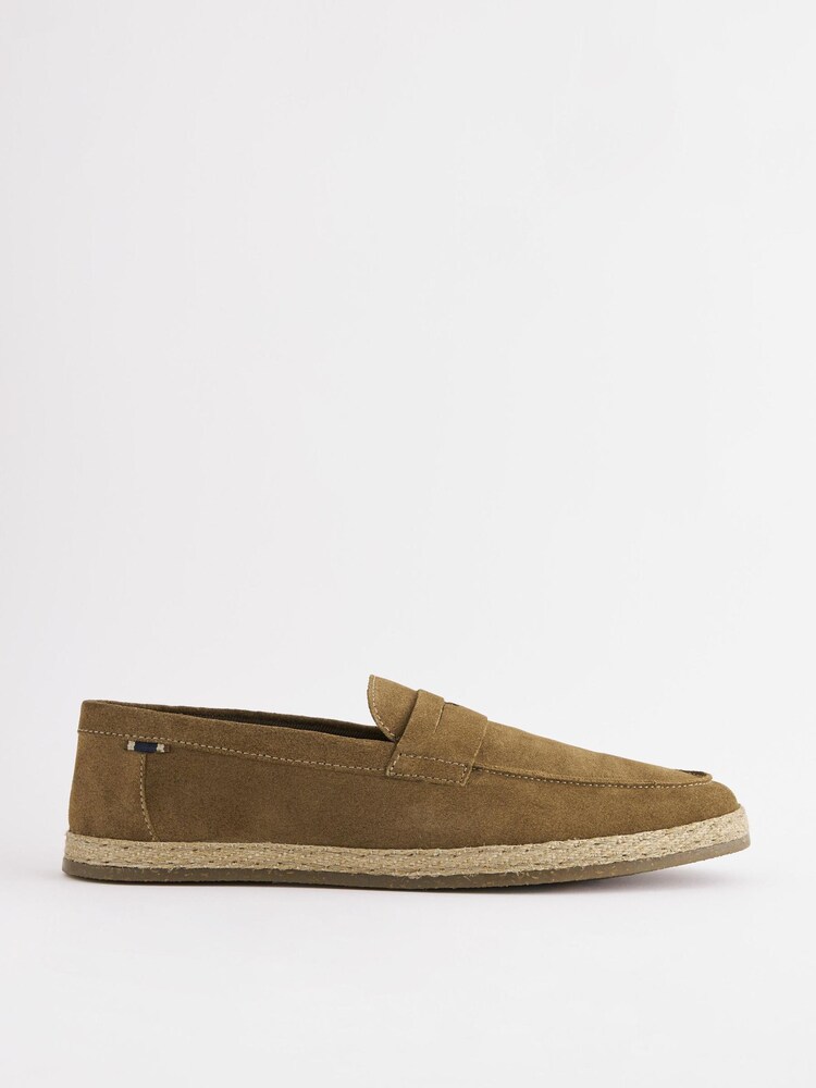 Tan Brown Espadrille Loafers - Image 3 of 7